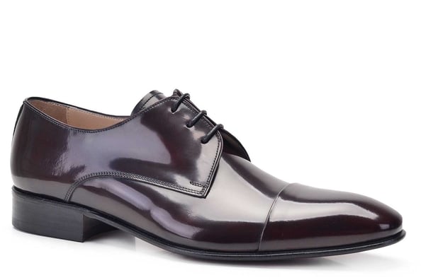 Bordo Açma Bağcıklı Kösele Erkek Ayakkabı -7354-