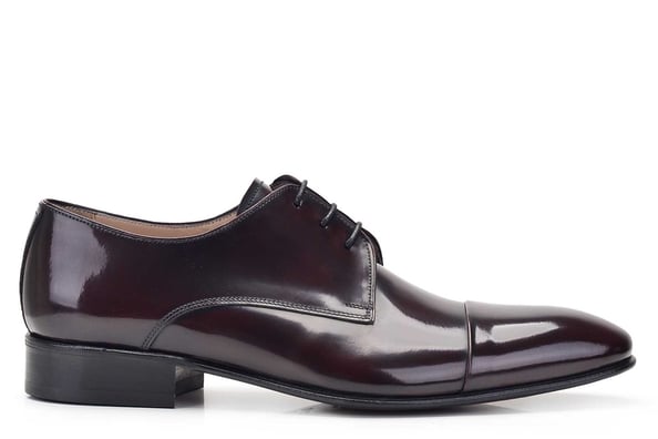 Bordo Açma Bağcıklı Kösele Erkek Ayakkabı -7354-