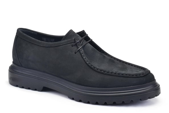 Süet Siyah Bağcıklı Klasik Yüksek Taban Erkek Ayakkabı