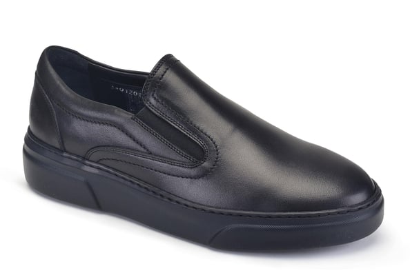 Siyah Bağcıksız Sneaker Günlük Erkek Ayakkabı