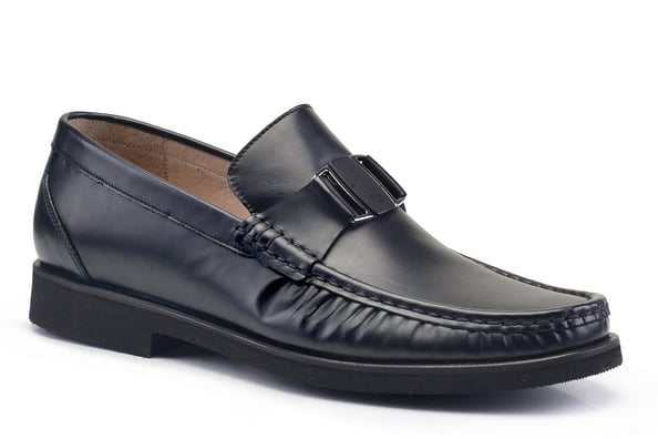 Mat Siyah Büyük Toka Detaylı Bağcıksız Erkek Ayakkabı