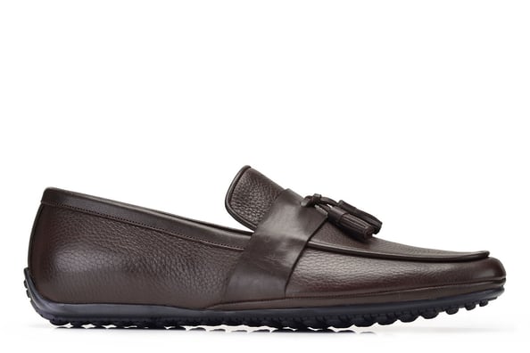 Hakiki Deri Kahverengi Günlük Loafer Püskül Detaylı Erkek Ayakkabı