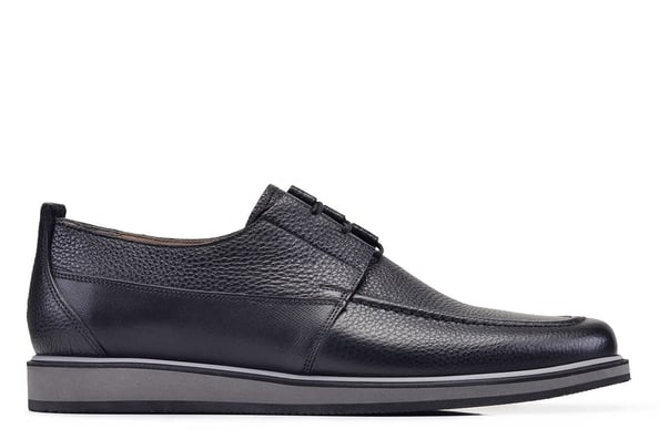 Hakiki Deri Siyah Günlük Bağcıklı Erkek Ayakkabı -11661-