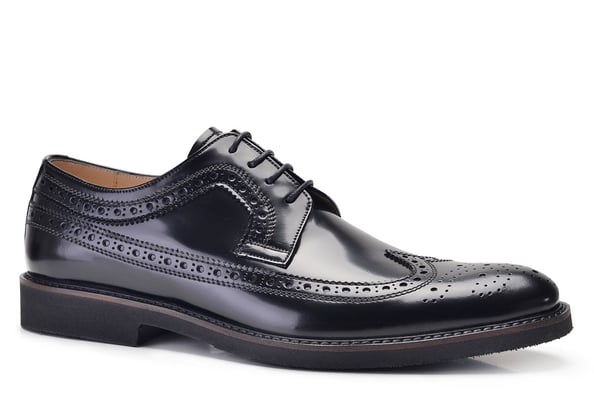 Hakiki Deri Siyah Günlük Bağcıklı Erkek Ayakkabı -8455-