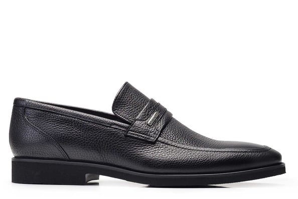 Hakiki Deri Siyah Günlük Loafer Erkek Ayakkabı -8335-