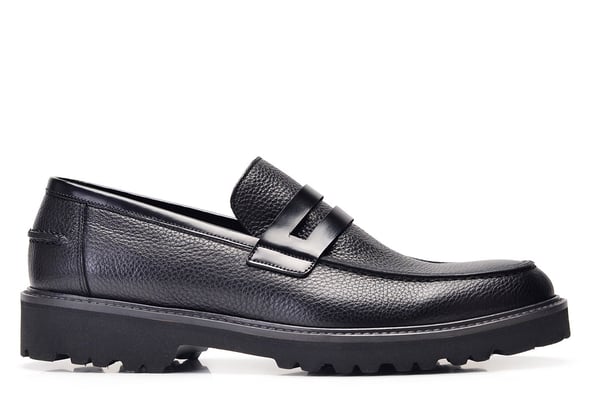 Hakiki Deri Siyah Günlük Loafer Erkek Ayakkabı -11928-
