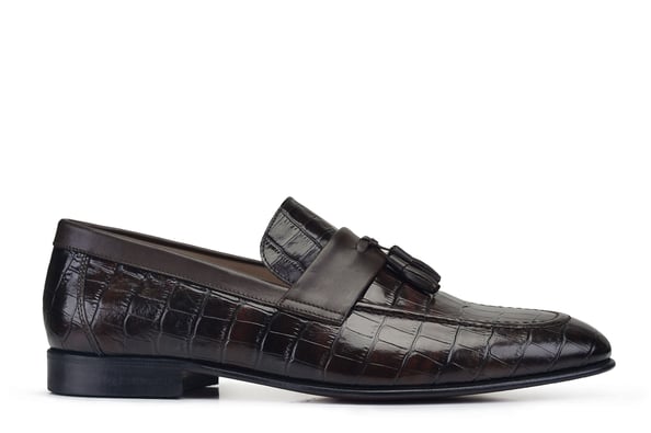 Kahverengi Klasik Loafer Kösele Erkek Ayakkabı -7555-