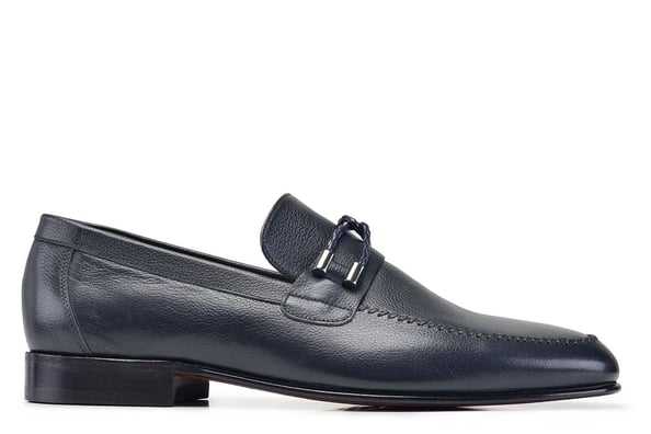 Lacivert Klasik Loafer Kösele Erkek Ayakkabı -10933-