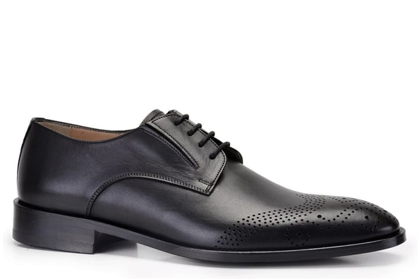 Siyah Klasik Bağcıklı Kösele Erkek Ayakkabı -9407-