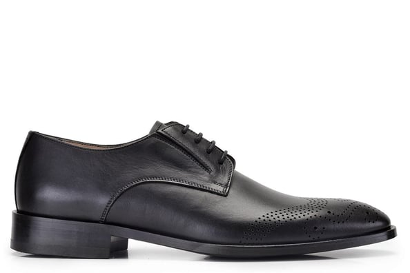 Siyah Klasik Bağcıklı Kösele Erkek Ayakkabı -9407-