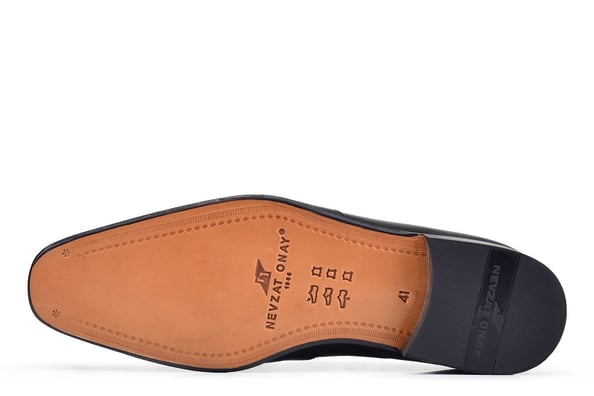 Siyah Klasik Loafer Kösele Erkek Ayakkabı -10937-