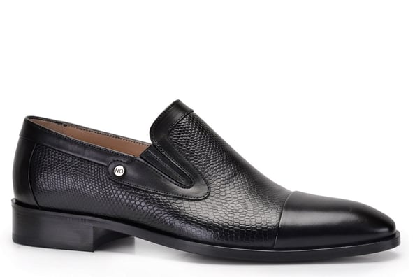 Siyah Klasik Loafer Kösele Erkek Ayakkabı -10782-