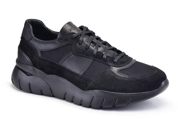 Süet Siyah Deri Sneaker  -10847-
