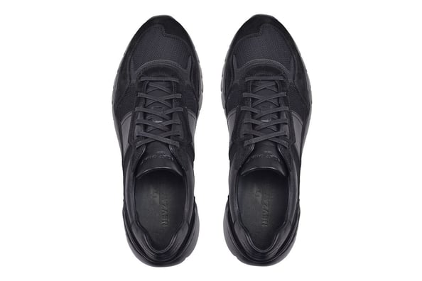 Süet Siyah Deri Sneaker  -10847-