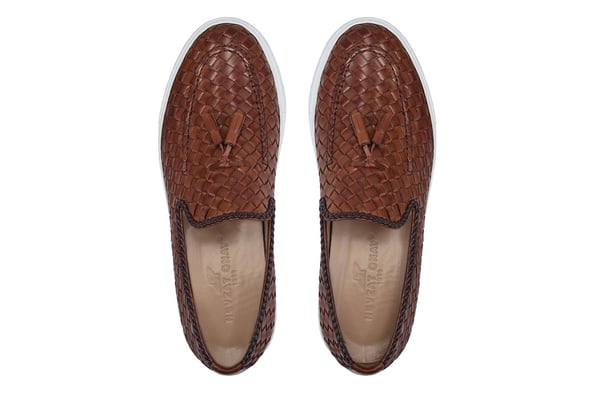 Taba Örgü Deri Sneaker Ayakkabı -10736-