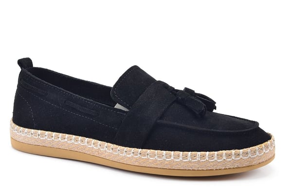 Siyah Bağcıksız Yazlık Loafer Günlük Erkek Ayakkabı