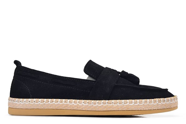 Siyah Bağcıksız Yazlık Loafer Günlük Erkek Ayakkabı