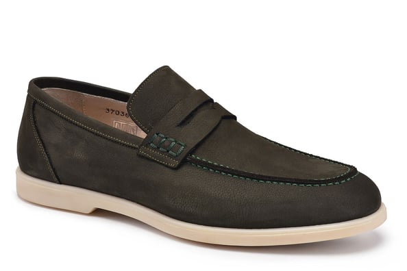 Yeşil Günlük Loafer Erkek Ayakkabı -12380-