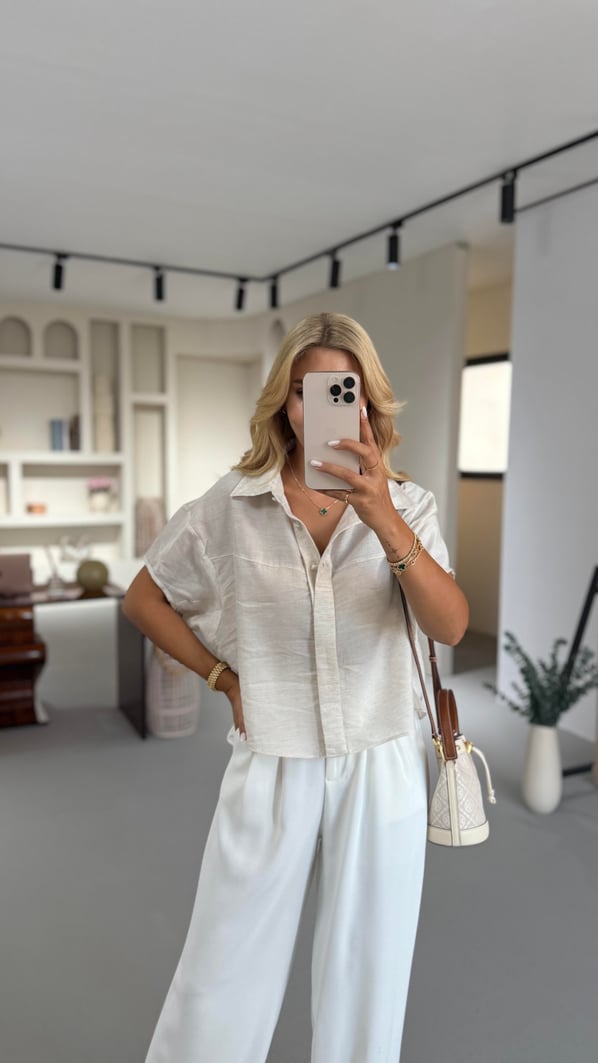 Natural  Kısa Kol Tensel Modal Gömlek