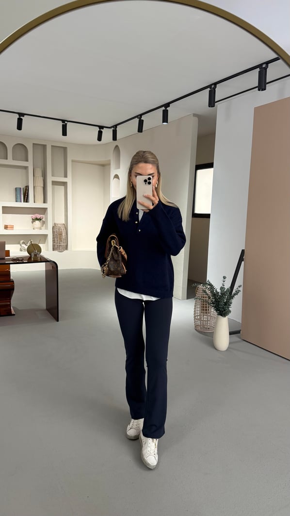 Premium Seri Lacivert Flare Modal Tayt