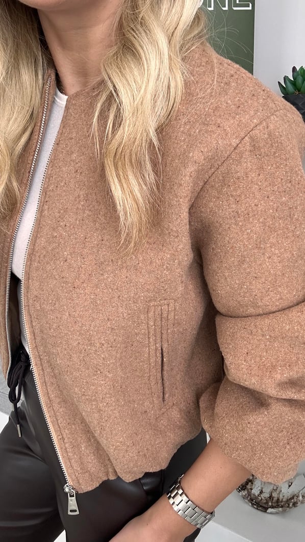 Balon Kol Camel Bomber Kaşe Ceket