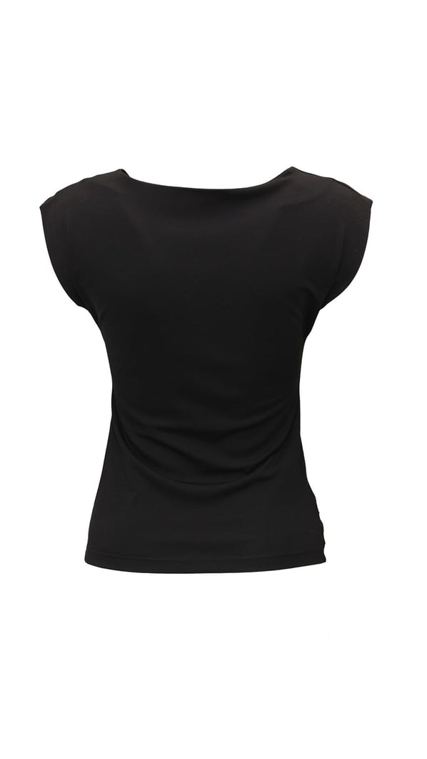 Bel Drape Siyah Modal Bluz