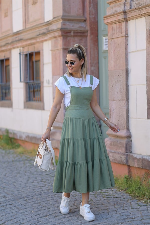 Beli Lastikli Salopet Elbise
