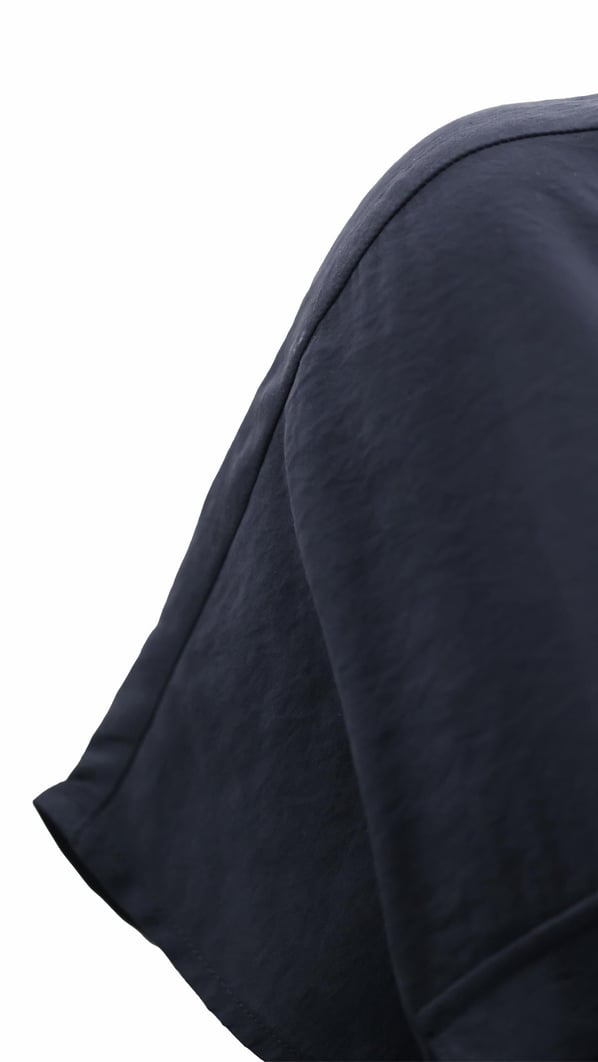 Boydan Düğmeli Körük Cep Detay Siyah Tensel Elbise