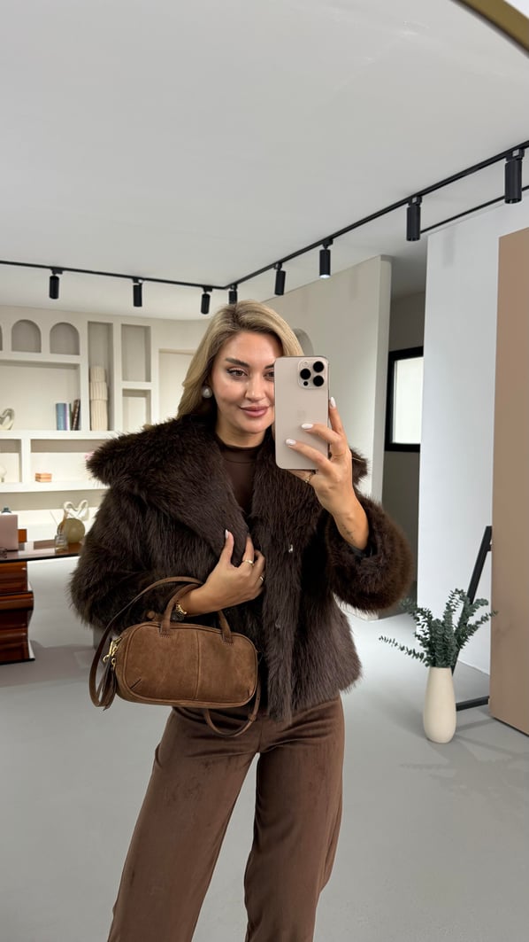 Premium Kalite Yoğun Tüylü Kahve Kürk