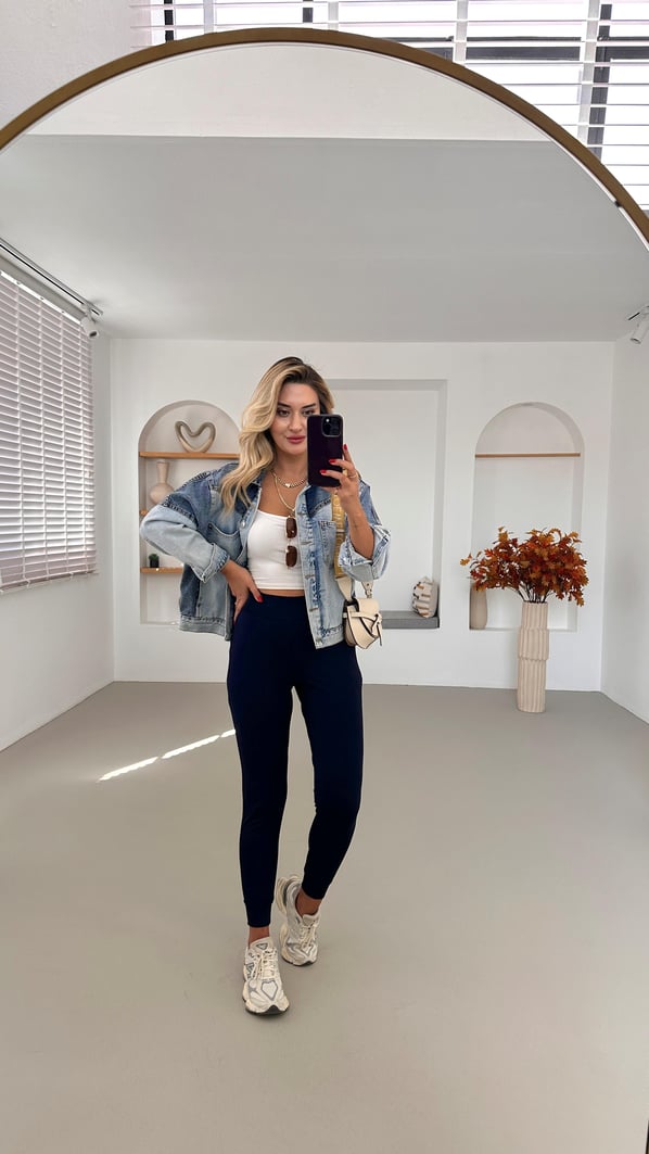 Comfortlux Cepli Modal Lacivert Jogger Pantolon