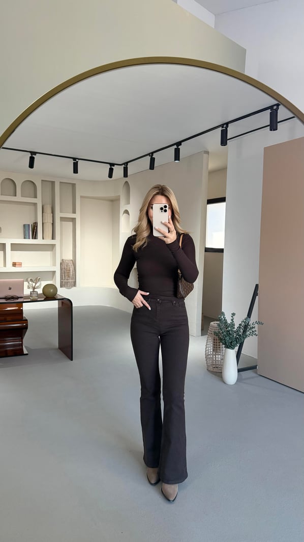 Premium Seri İspanyol Paça Kahve Jean