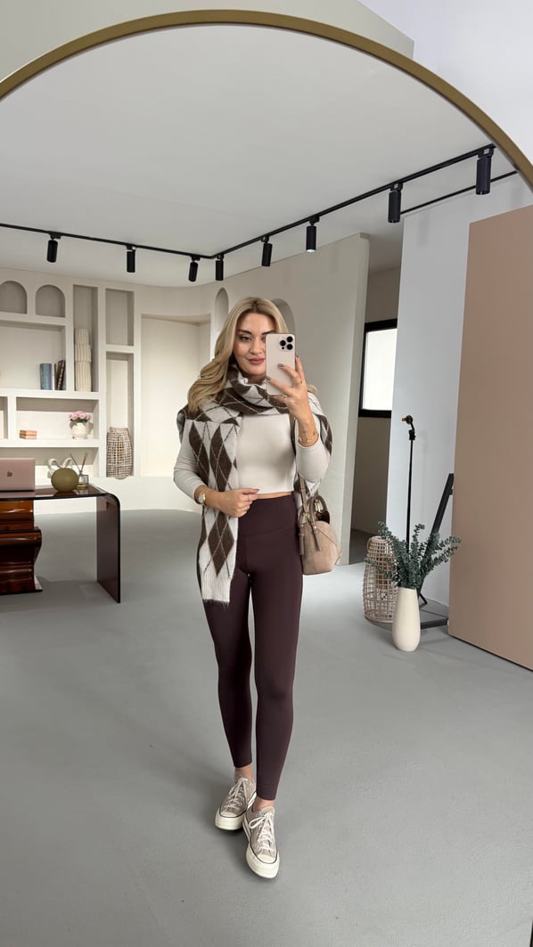 Premium Seri İçi Şardonlu Kahve Tayt