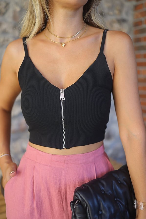 Fermuarlı Crop