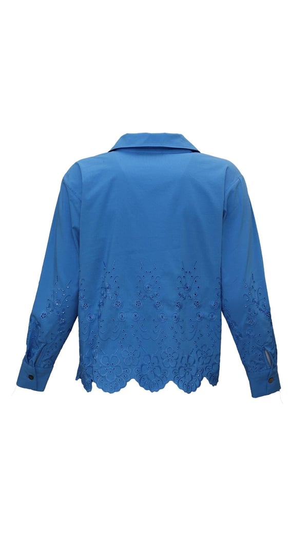 Fisto Detay Mavi Poplin Gömlek