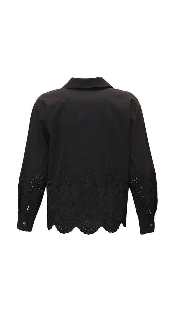 Fisto Detay Siyah Poplin Gömlek