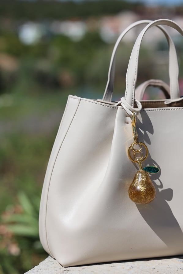 Glitter Pear Sarı Çanta Charm