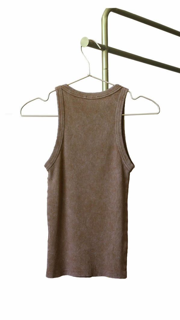 Halter Yaka Yıkamalı Kahve Bluz
