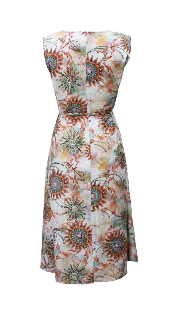 Nakış Detay Desenli Orange Elbise