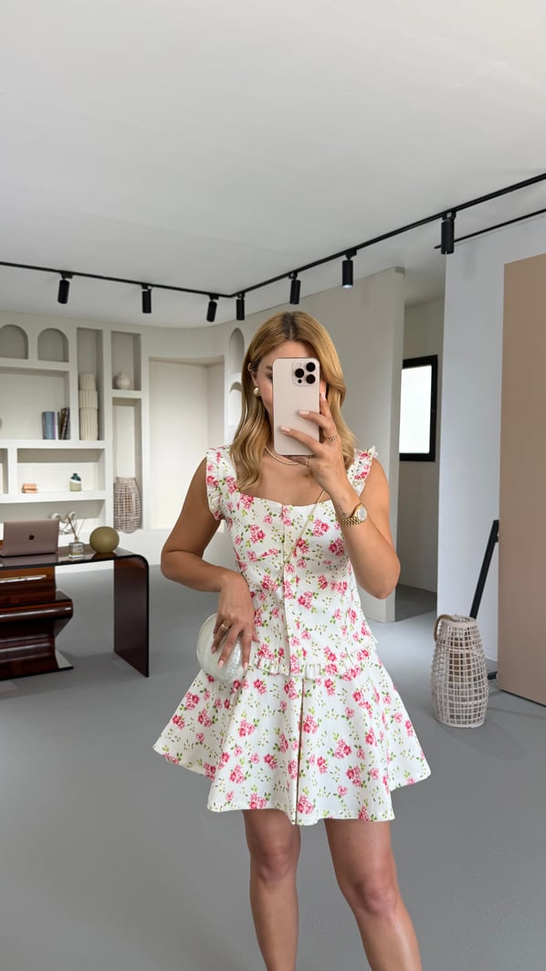 Özel Seri Çiçek Desen Çan Şort Etek