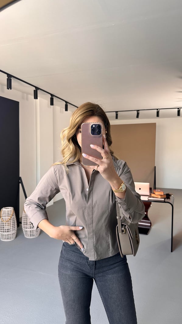 Özel Seri Slim Fit Vizon Gömlek