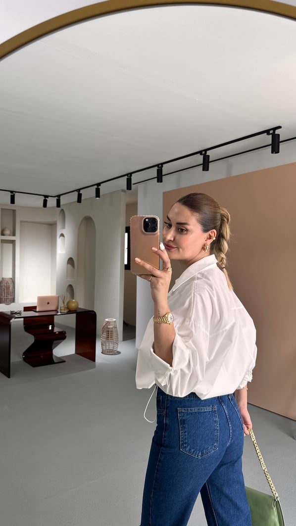 Paça Püskül Detay Lacivert Straight Jean