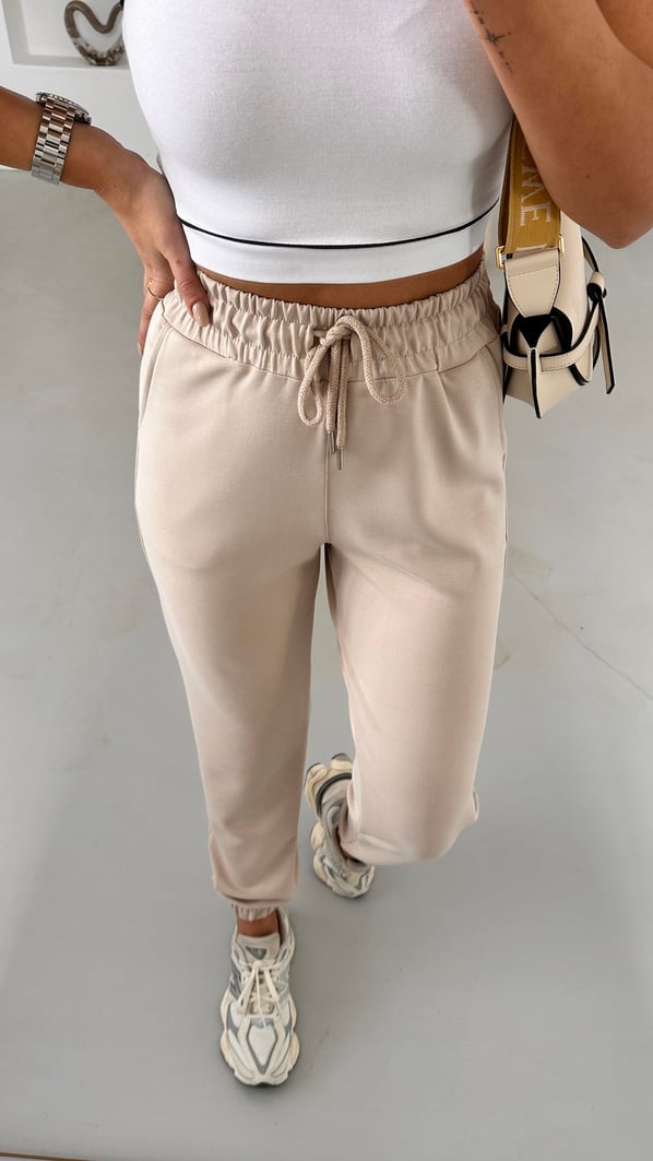 Premium Seri Bej Modal Jogger Pantolon