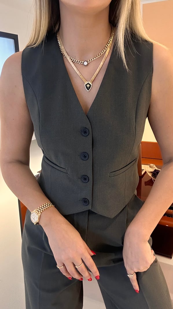 Premium Seri Bel Kemer Detay Haki Yelek