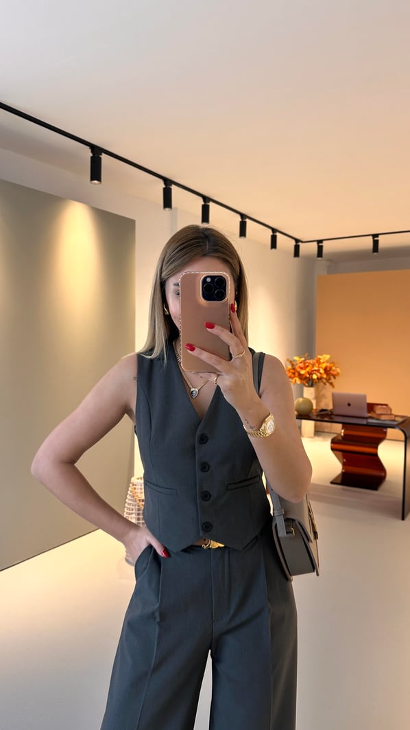 Premium Seri Bel Kemer Detay Haki Yelek