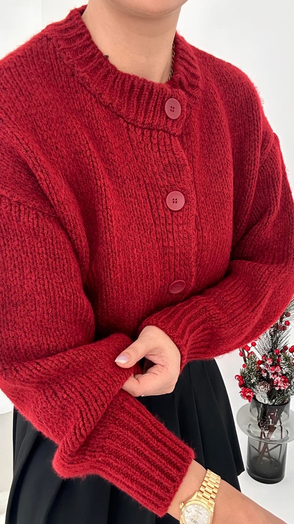 Premium Seri Bordo Yumoş Hırka
