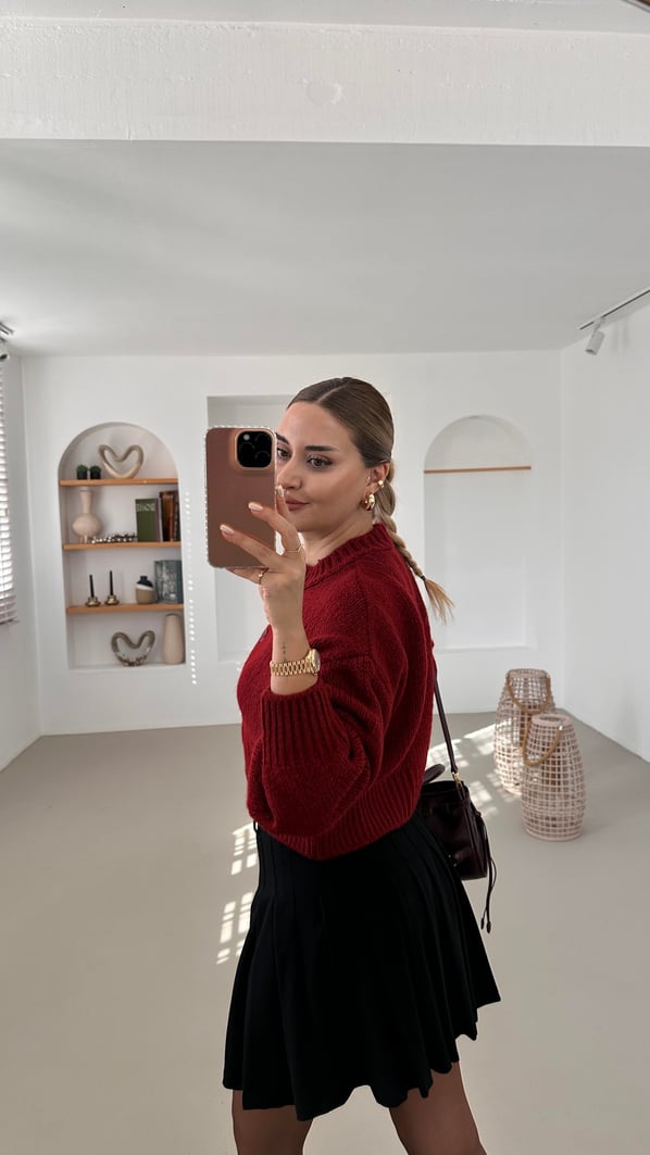 Premium Seri Bordo Yumoş Hırka