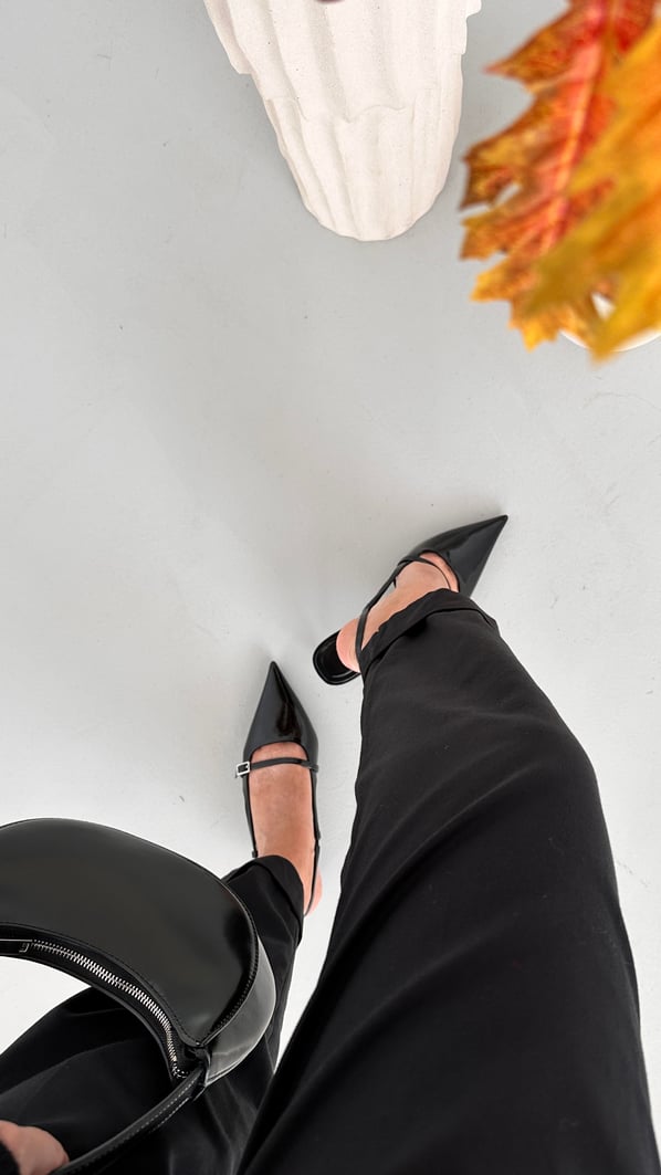 Premium Seri Duble Paça Piliseli Siyah Pantolon