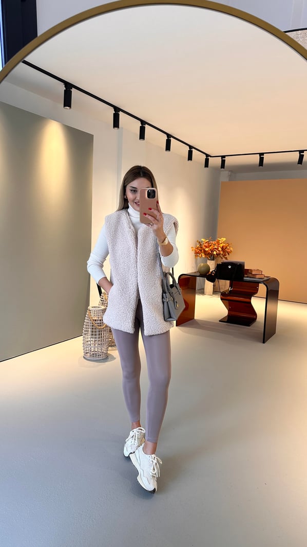 Premium Seri İçi Şardonlu Korse Etkili Vizon Tayt