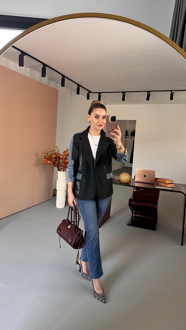 Premium Seri Kesik Paça Yıkamalı Mavi Boyfit Jean