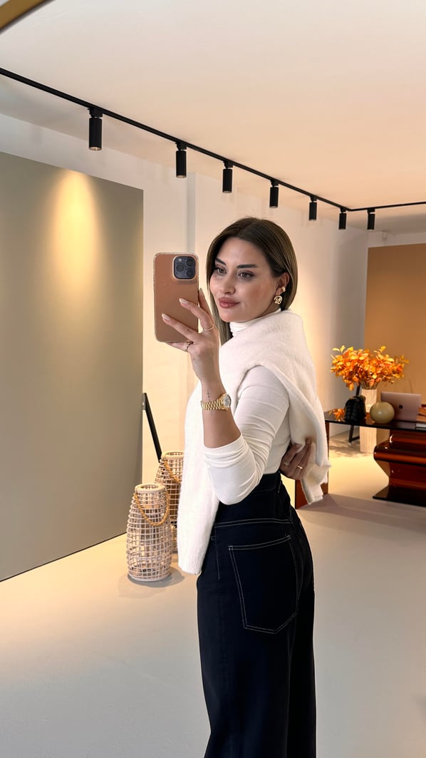 Premium Seri Kontrast Dikiş Detay Siyah Jean